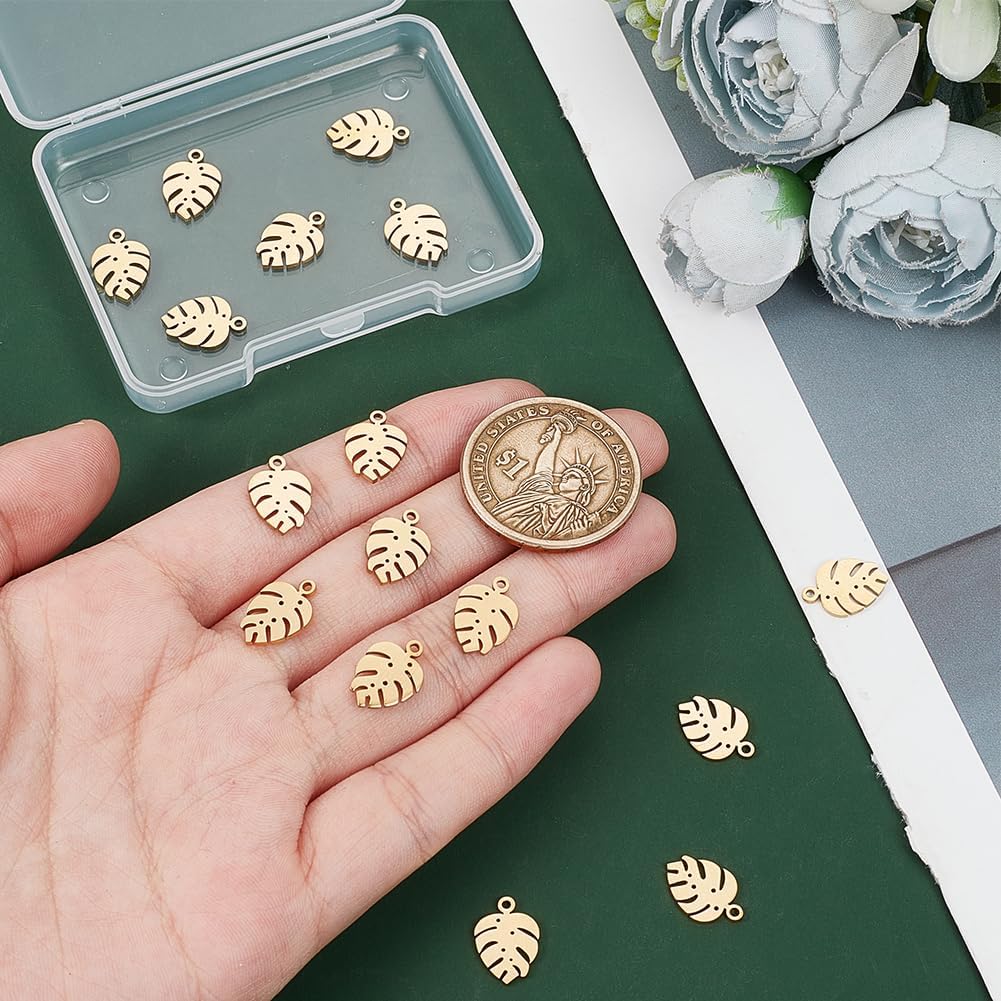 UNICRAFTALE Monstera Leaf Charm Stainless Steel Pendants Metal Hollow Leaf Pendants for Necklace Jewelry Making DIY - Image 4