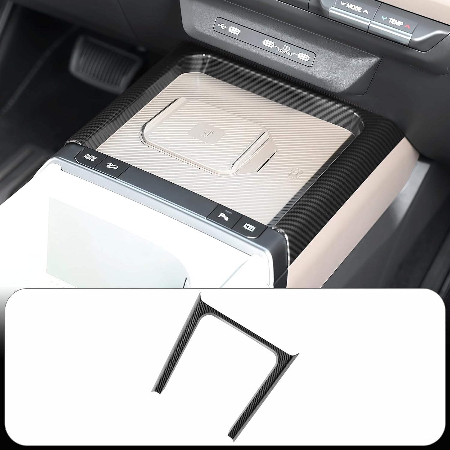 Center Console Wireless Charging Trim Cover for Kia Seltos 2027 image 2