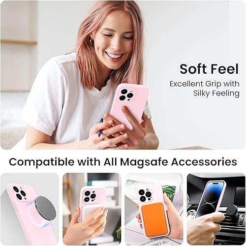 Miniatura 8 de Funda magnética para iPhone 14 Pro compatible con MagSafe silicona mejorada protección de cámara, funda para teléfono, forro interior de microfibra