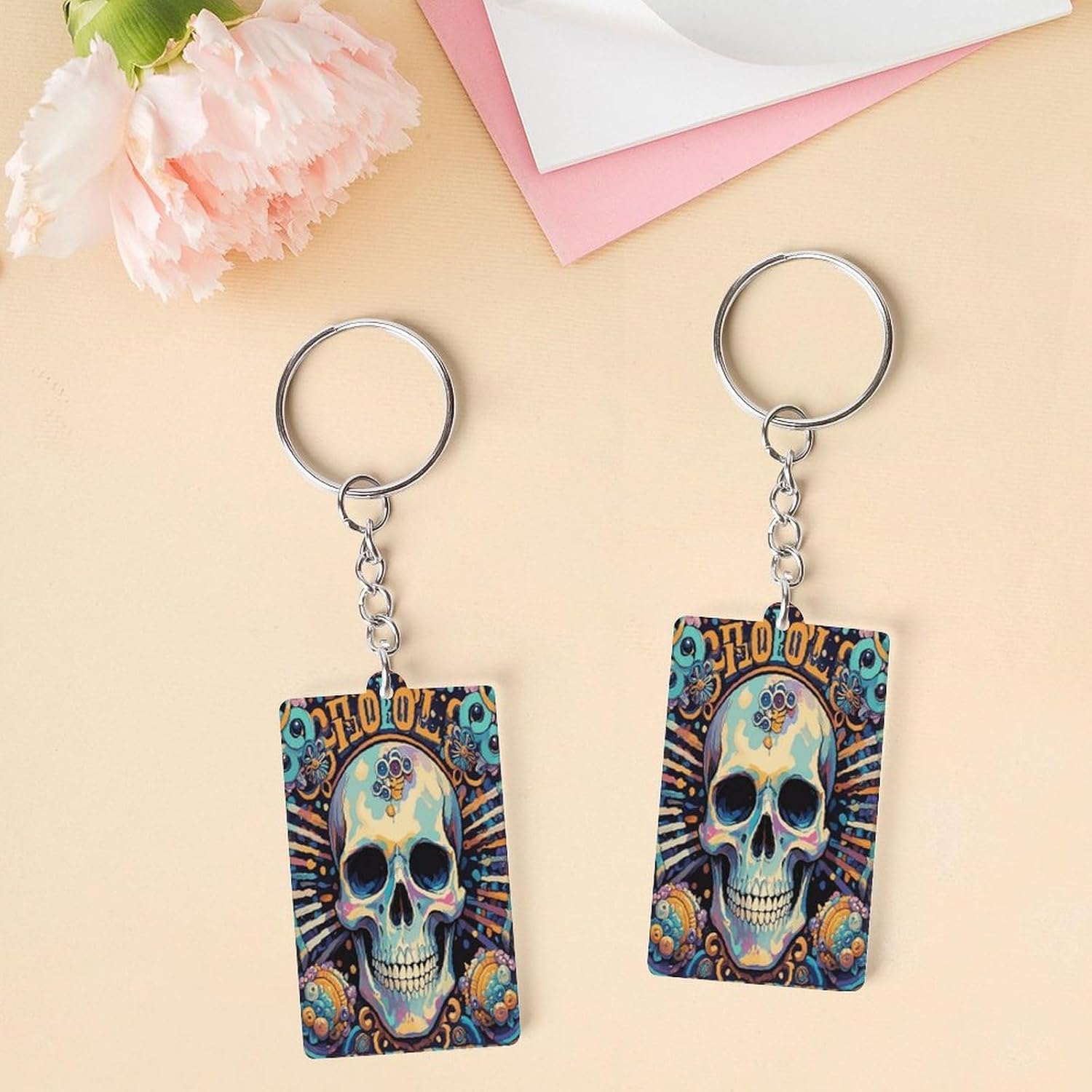 2×1.2 in Acrylic Keychain Cute Acrylic Keyring Animal Pendant image 3