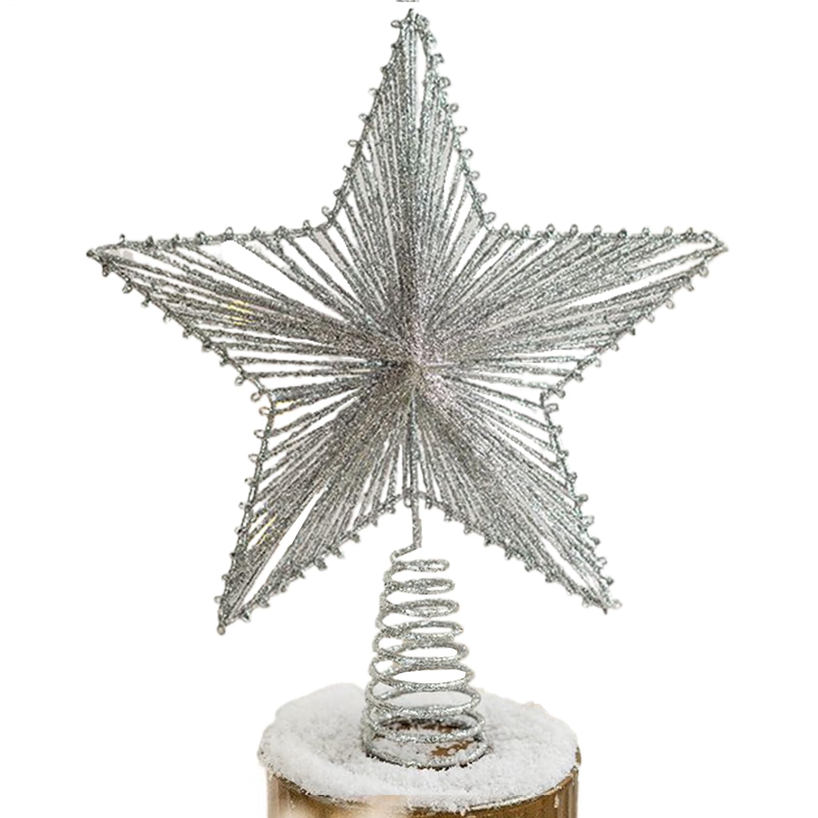 Estrella para árbol de Navidad con purpurina ideal para decoraciones de casas estilo vintage