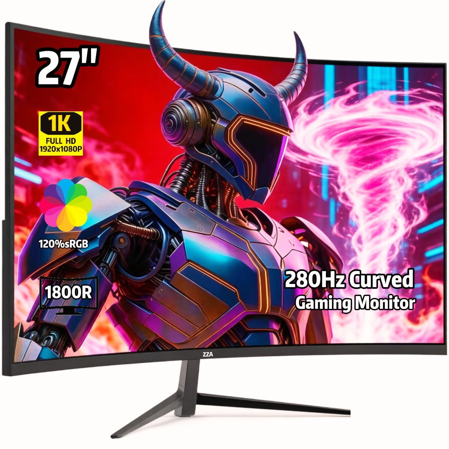 Amazon.com: ZZA 27 Inch Curved 280Hz Gaming Monitor, 1800R Curved Amazon.com: ZZA 27 Inch Curved 280Hz Gaming Monitor, 1800R Curved