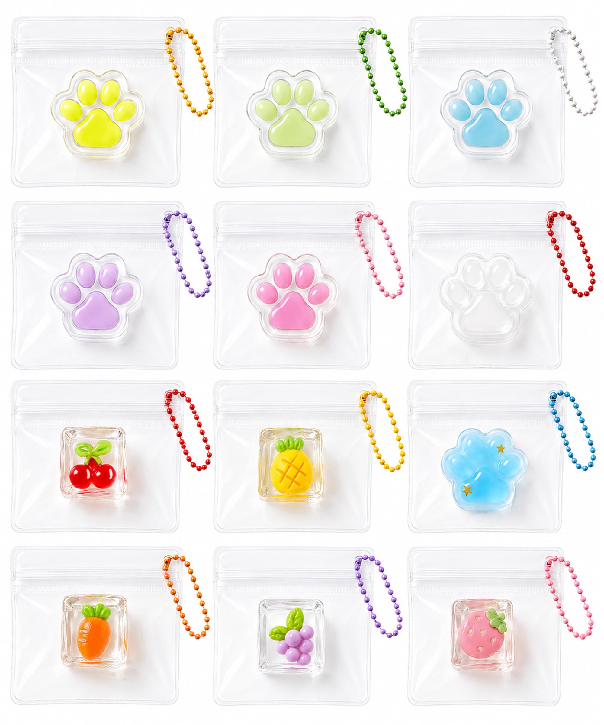 Amazon | CHALAN ミニ スクイーズ キーホルダー 12個セット ぷにぷに