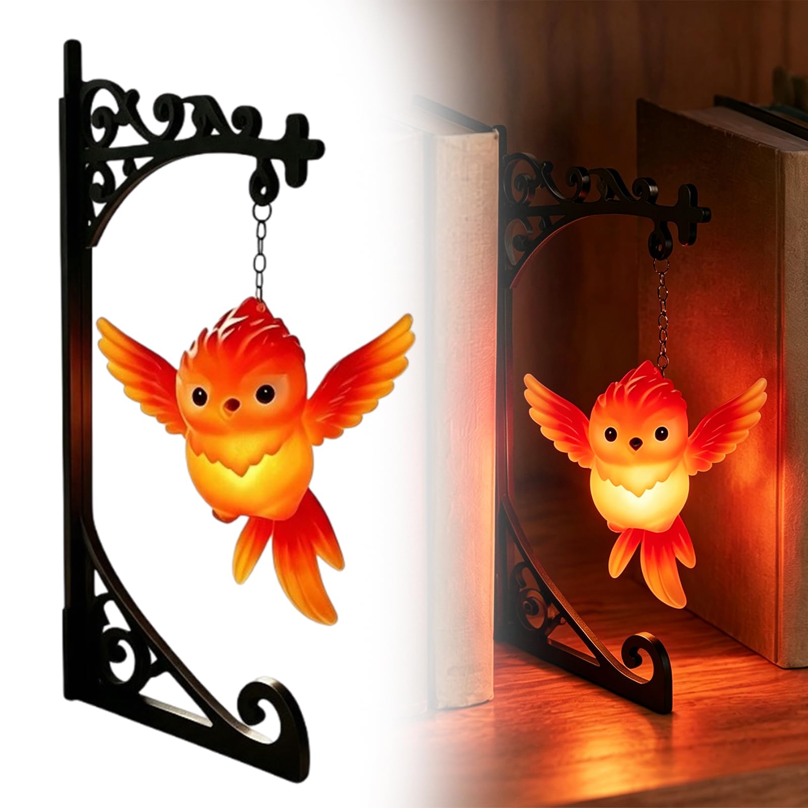 Owl Bookshelf Lantern, Vintage Book Nook Lamp with Warm LED Glow