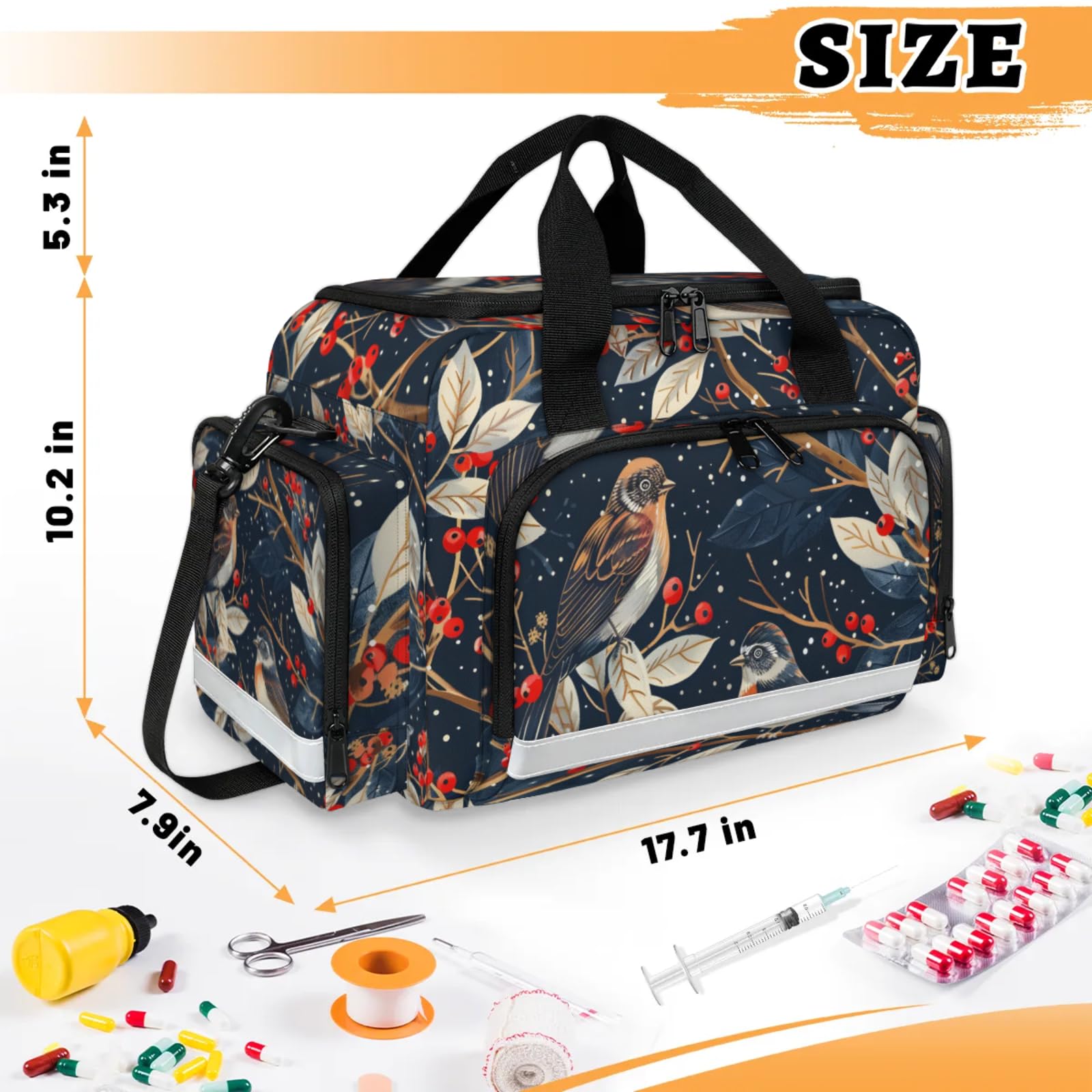 GzLeyigou First Aid Bags Empty, Flying Birds Emergency Bag First Aid Kit Multiple Compartment Kit Carrier On Call Trauma Bag For Paramedics Emergency Medical Supplies Kit