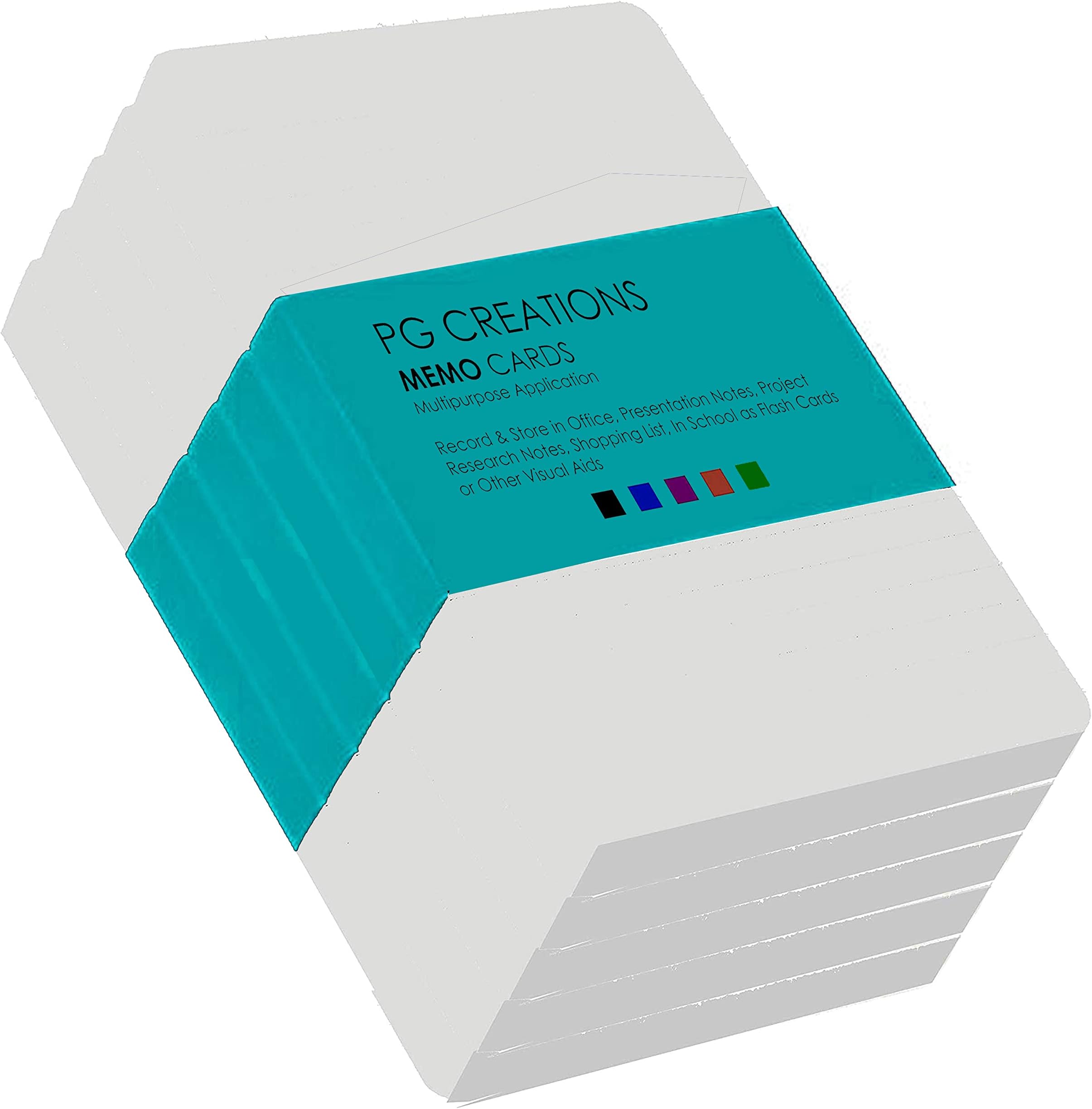 Unruled Index Flash Cards, Blank Plain, 3x5 Inch, Medium Size, 200 Gsm Ivory Cardstock, White, Pack of 400 Sheets