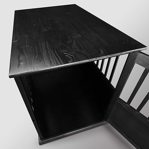 Miniatura 8 de Casual Home Jaula de madera para mascotas, mesa auxiliar, mediano, negro nuevo