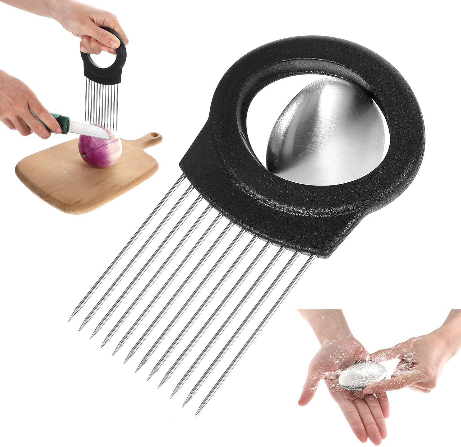 Kitchen Cutting Assistant Tool Cooswai Stainless Steel Slicer - Kitchen  Vegetable Cutting Assistant Tool Onion Holder