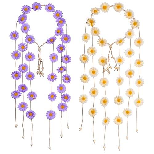 Miniatura 4 de 2 diademas de flores hippie corona floral verano girasol accesorios para el cabello para 70 s estilo bohemio disfraces