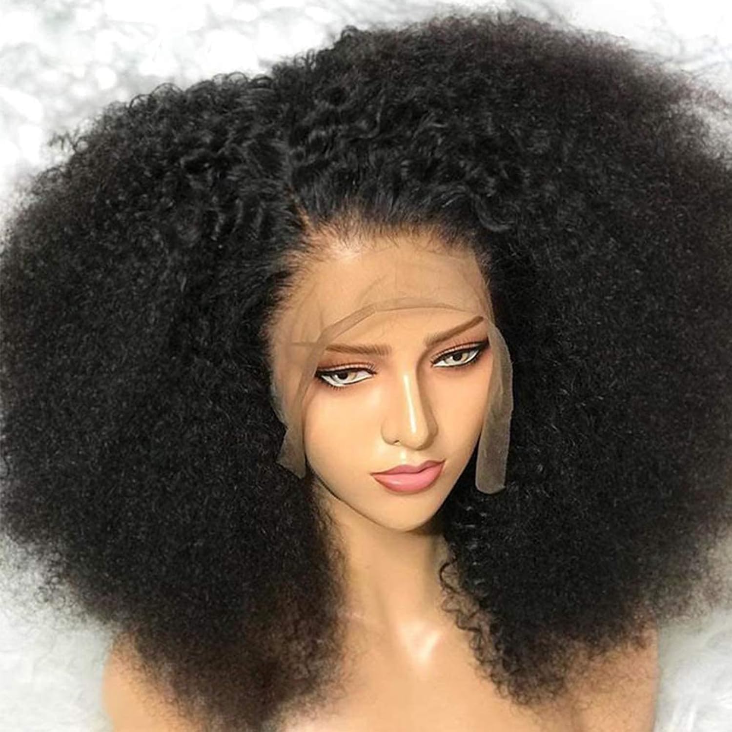 Afro Kinkycurly Wig Human Hair 20 inch 13x4 HD Lace Front Wigs Human Hair Pre Plucked Kinky Curly Wig Glueless Curly Human Hair Wig for Black Women 180% Density