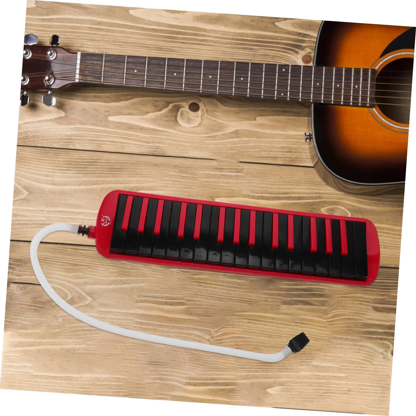 Melodica 32 Tasti Rosso Nero Strumento Musicale per Principianti | Abs e Piastra in Ottone, Bocchino e Tubo Inclusi, Borsa Eva per Trasporto e Custodia