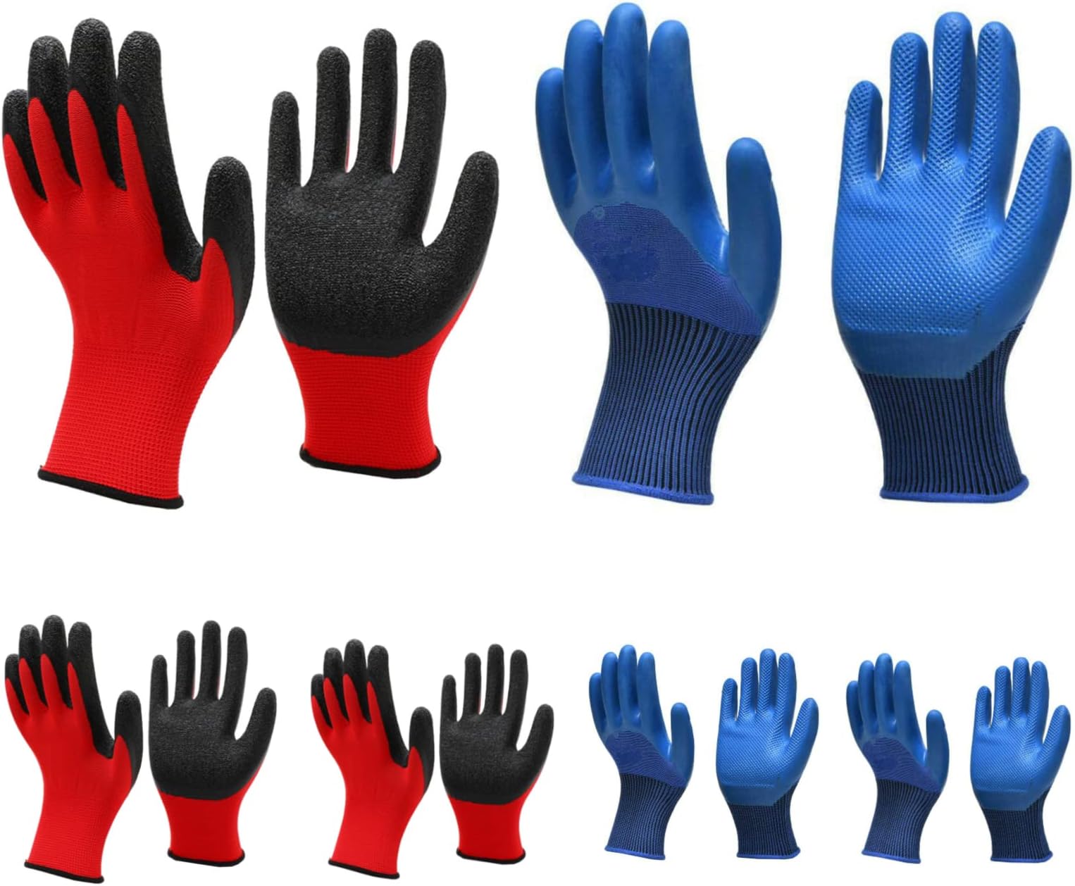 buluship 6 Pairs of Gardening Gloves Green Non Slip with Latex for Gardening Clamming Sorting Suitable for size7 to size11…
