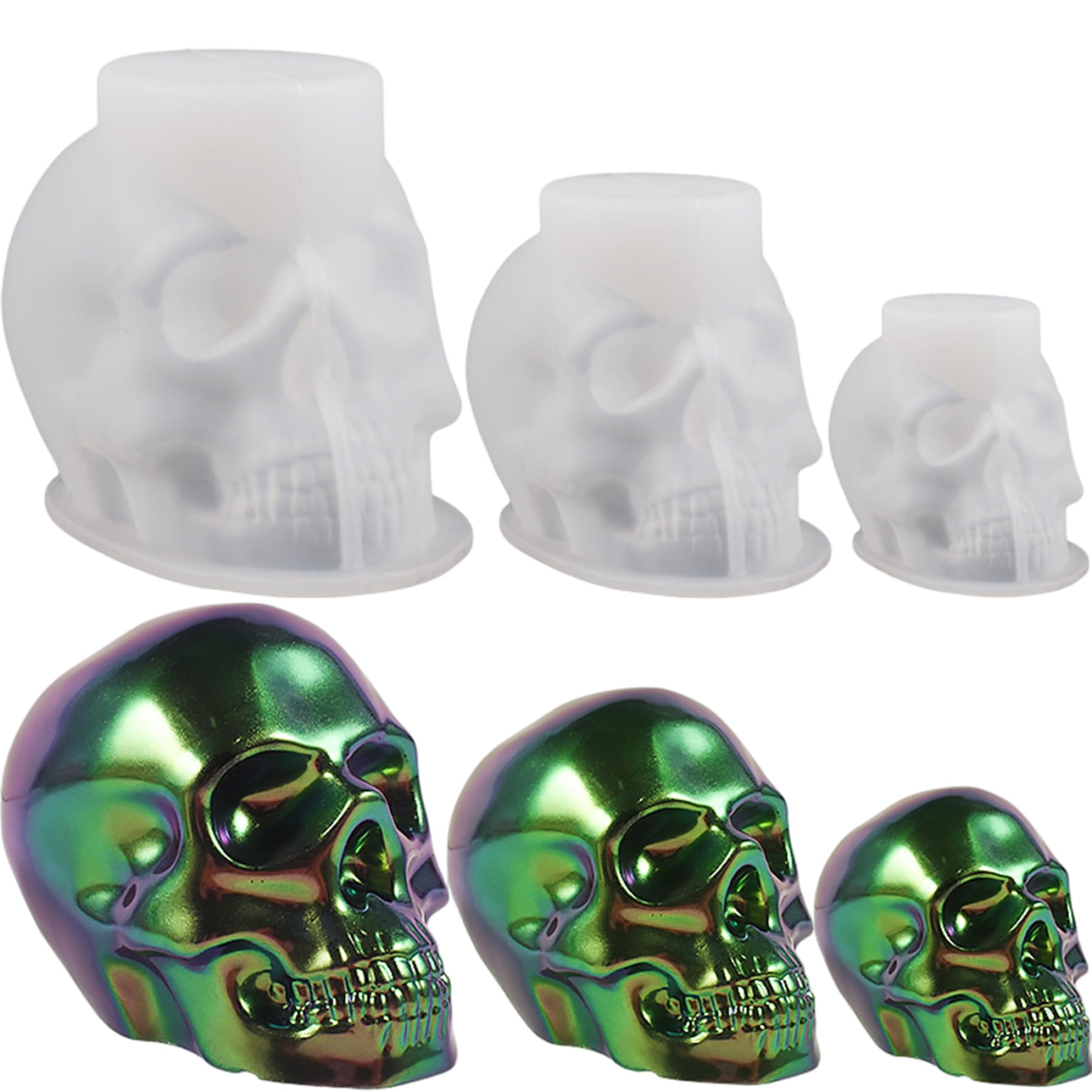 Moule silicone crâne pour bougies Halloween déco table
