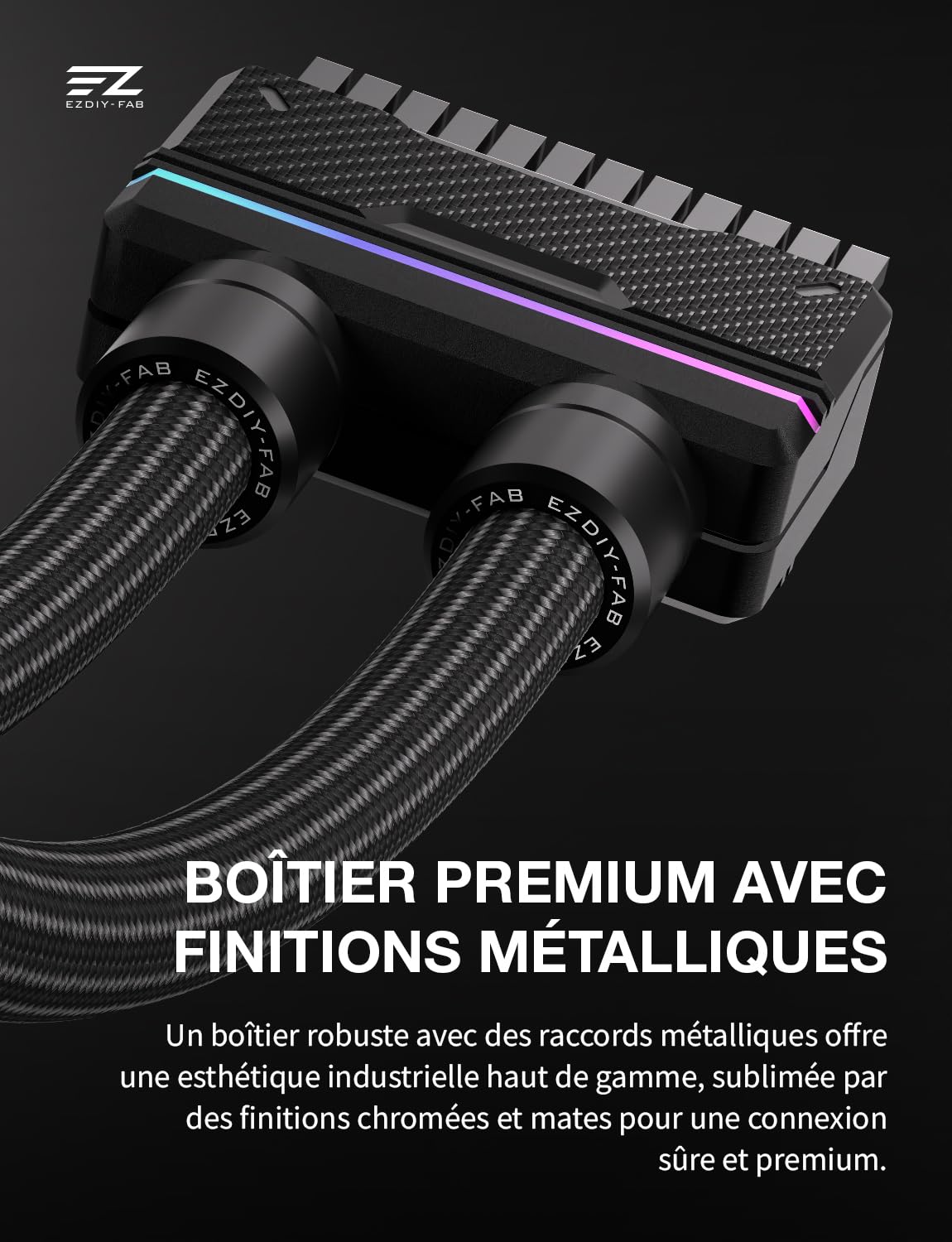 EZDIY-FAB Câble d'extension pour Alimentation PC UNIFAS ARGB 24 Broches, Extension d'alimentation ATX 24 Broches 16AWG, Design à Double Tube unifié pour Une Gestion Propre des câbles PC, Noir