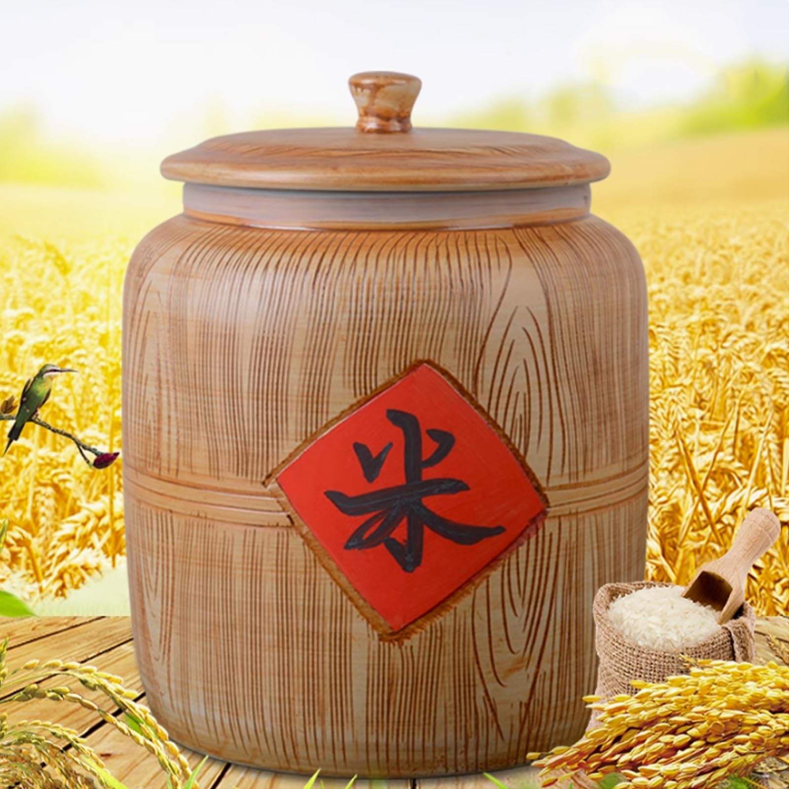 YVYKFZD Vorratsdosen aus Keramik, Aufbewahrungsbox mit Deckel, Keramik Ingwergläser der Küche, Retro Vorratsbehälter, für Müsli, Mehl, Zucker, Kaffee(10KG)