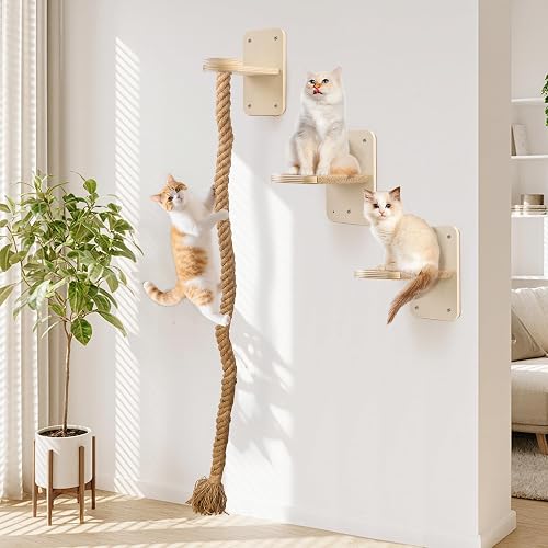 Cat Wall Shelves with 2 x 60 Inch Climbing Rope,