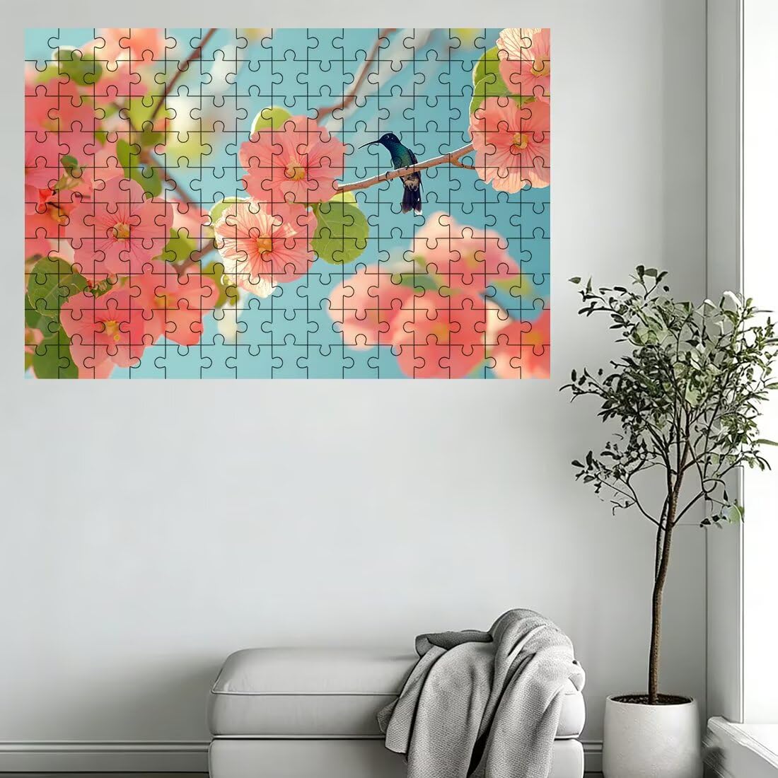 Puzzle 2000 sztuk kwiatów, puzzle dla ptaków, drewniane puzzle zabawne wyzwania kreatywna rozrywka, klasyczne puzzle zabawa opakowanie wysokiej jakości, pomysł na prezent dla kobiet, rozmiar 99 x 70