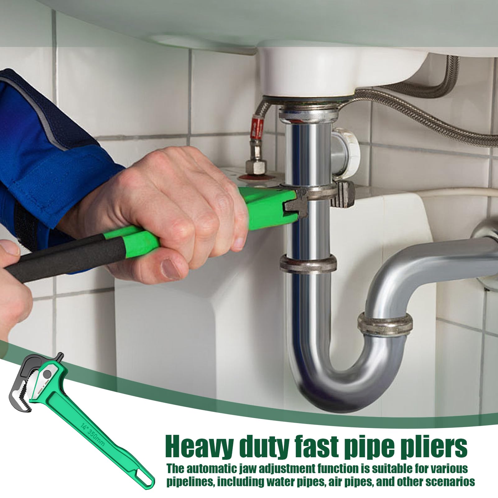 Alicates hidráulicos | de apriete rápido – Pinzas poligonales para tubos para casa, jardinería, electricidad, cocina, piscina mecánica, instalación HVA