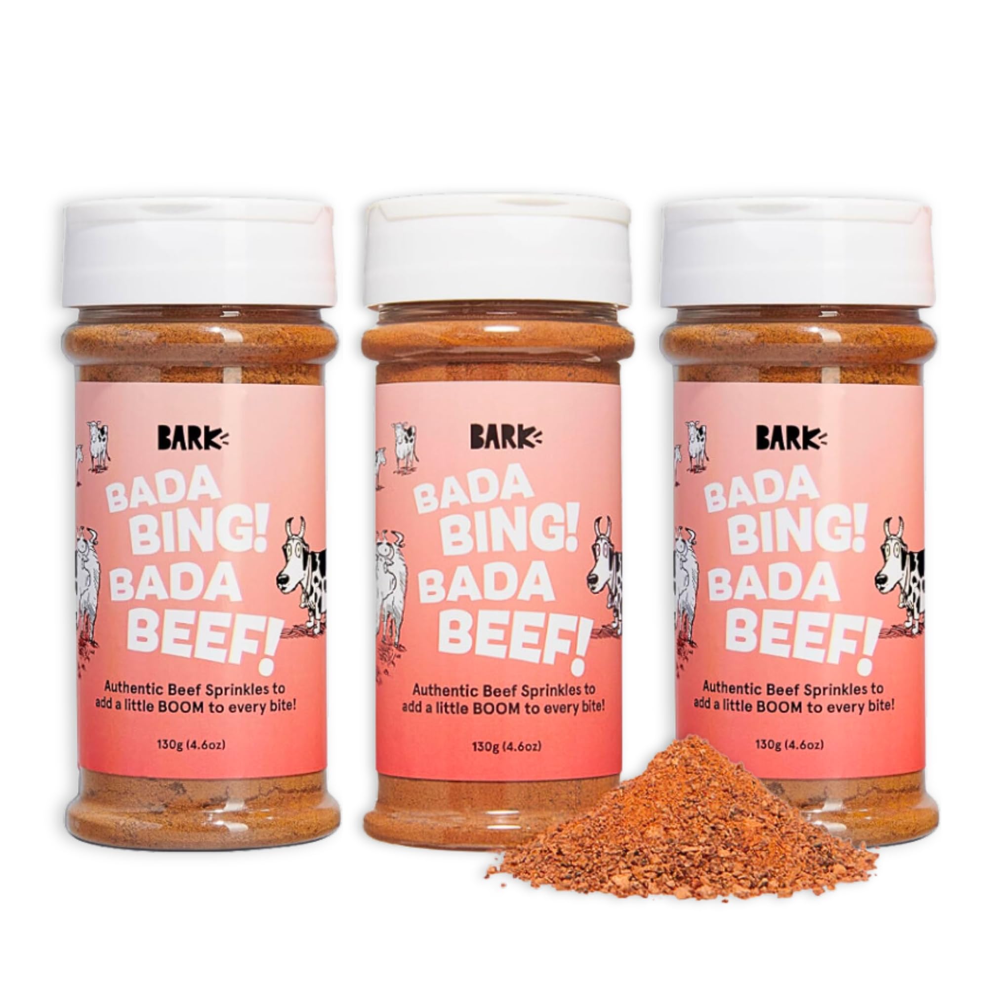 BarkboxBeef Dog Treat Topper High Protein Limited Ingredient Mixer, Rosemary Extract for Large & Small Breeds, Elevate Dog Food Dining, Shake & Pour for Dog Bowls (Pack of 3)