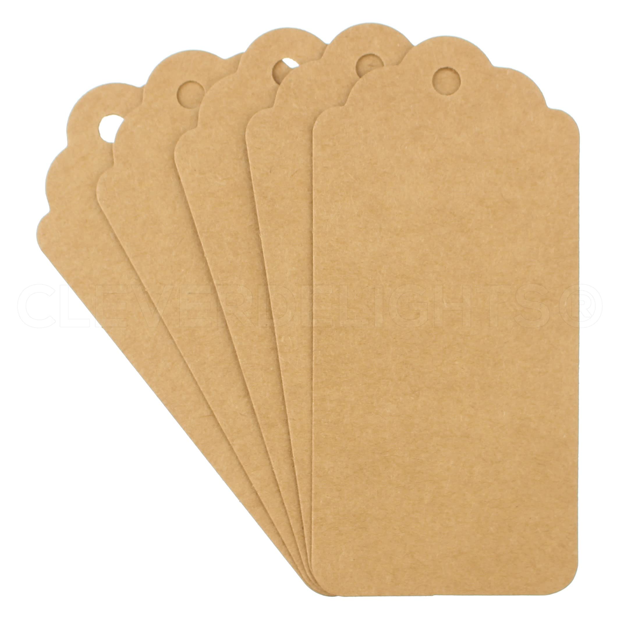 CleverDelights Geschenkanhänger, Kraftpapier, 9,5 x 4,4 cm, 1000 Stück, dick, strapazierfähig, zum Aufhängen, Großpackung