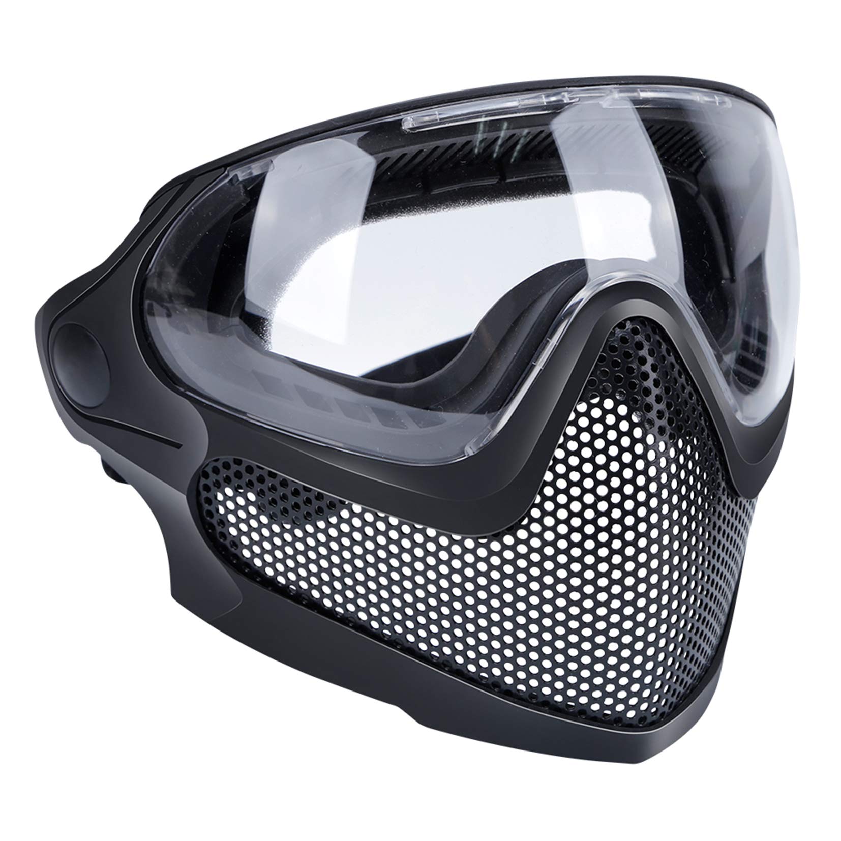 SGOYH Máscara táctica de Paintball para Airsoft CS Wargame BB Guns Protección Completa Máscara de Malla de Acero con Gafas para Casco rápido