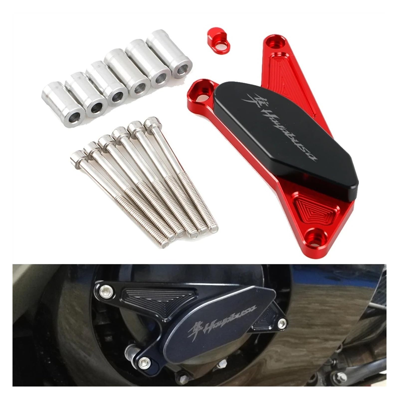 Genérico Protector de Cubierta Protectora del Motor, Accesorios compatibles con Suzuki Hayabusa GSX1300R 1997-2020