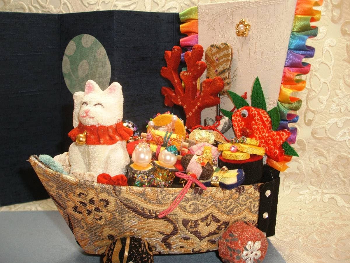 正絹・古布 ちりめん細工 招き猫 【公式通販】