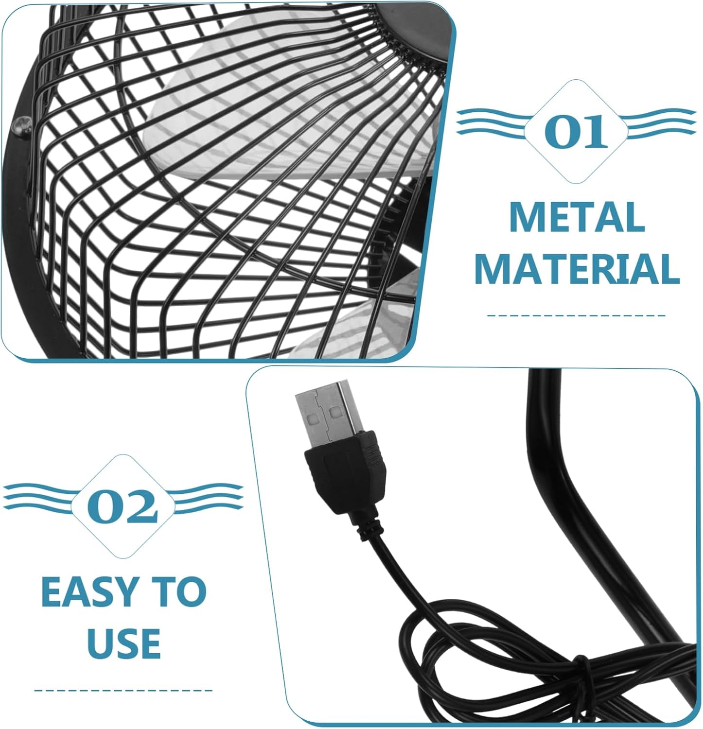 360Degree Retro Desk Fan Quiet Mini Table Fan for Stylish Metal Design for Desktop Cooling