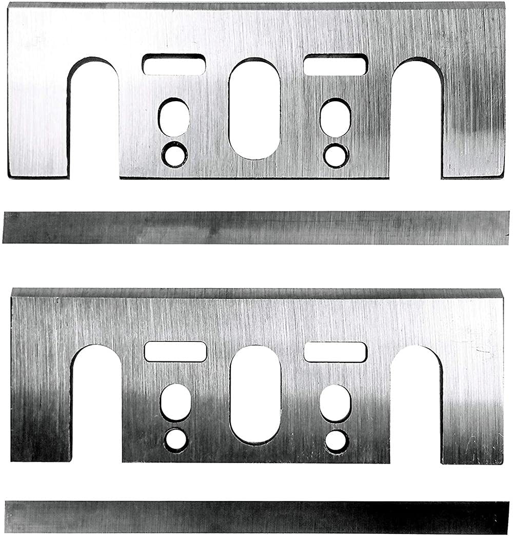 3‑1 / 4 & quot; JUEGO DE CUCHILLAS DE CEPILLADORA DE 82 mm CON PLACA DE JUEGO JUEGO DE CUCHILLAS DE DOBLE FILO ADAPTADOR UNIVERSAL, como se muestra
