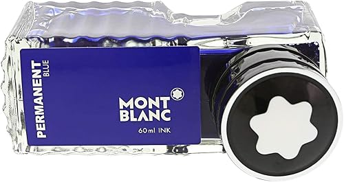 Miniatura 1 de Montblanc Botella de tinta permanente azul 107756  Tinta de repuesto a prueba de documentos en azul marino para bolígrafos estilográficas plumas y