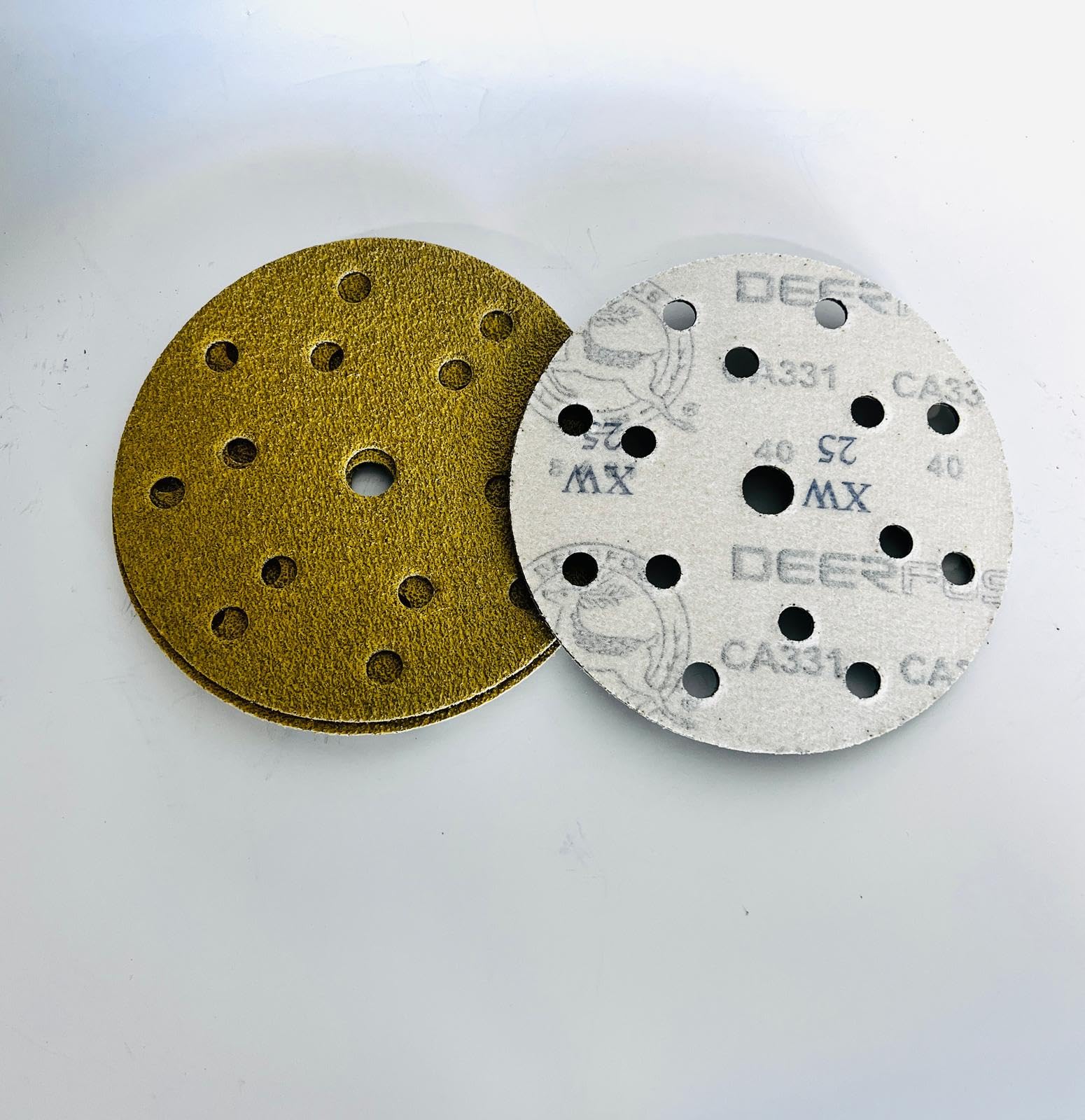 INTERMIX SUPPLIES Deerfos 150mm Sanding Discs P400, Hook & Loop Aluminium Oxide Sandpaper, 15-Hole Dust Extraction, Heavy Duty Sander Pads, Professional, Wood & Metal Abrasive Discs Pack of 100