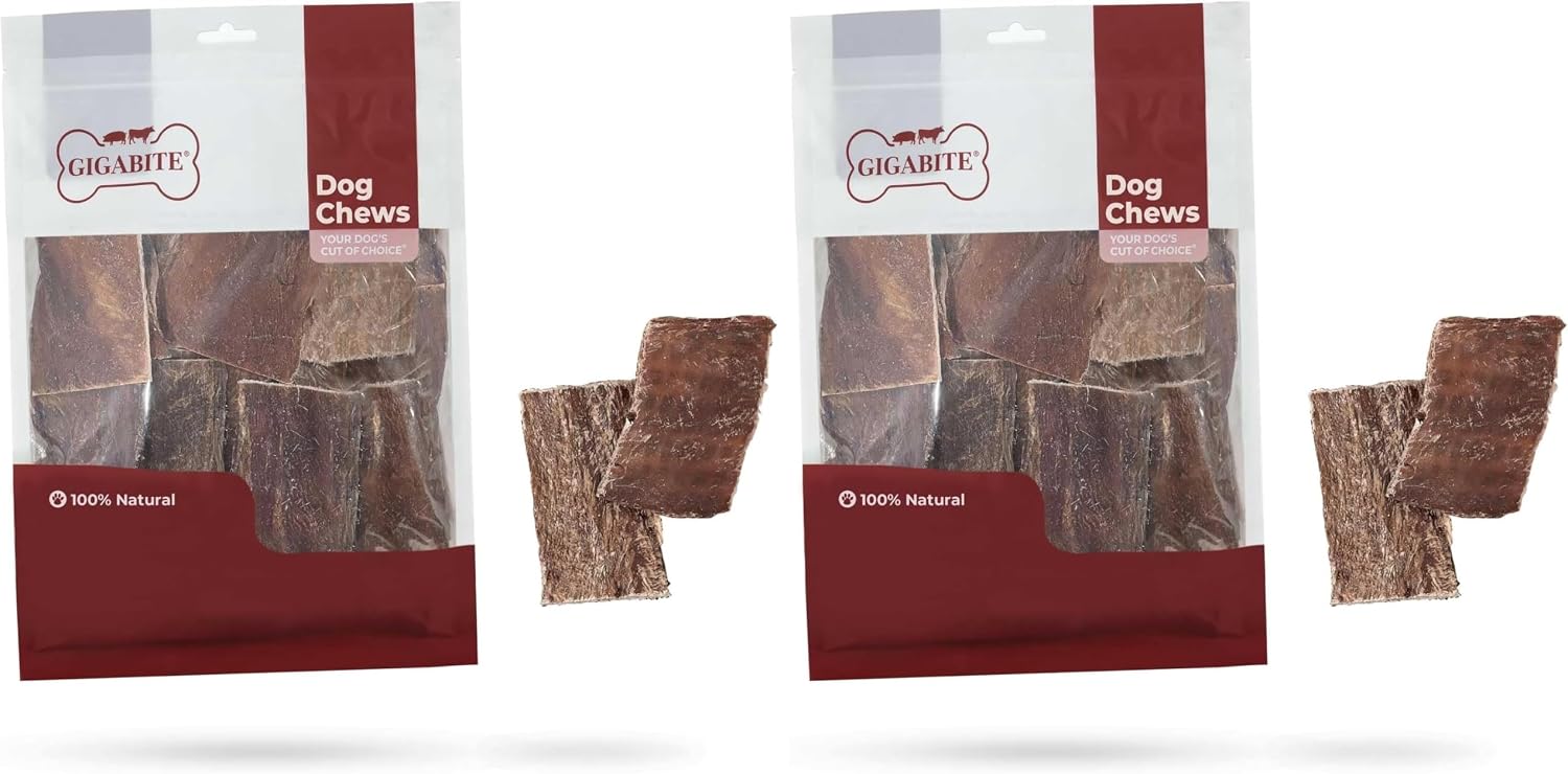 GigaBite Bully Sticks for Dogs All Natural Beef Pizzle Dog Chews, Odor & Rawhide Free Dog Treats, Long Lasting High Protein Chews Digestible Dental Dog Treat - Sticks (Half-cut 6"), Pack of 80