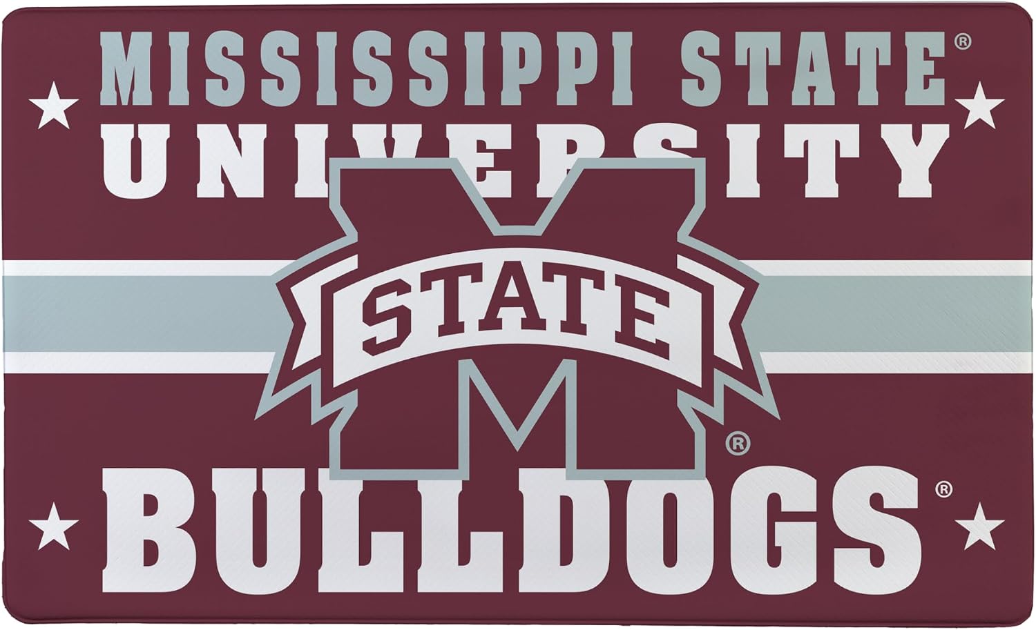 NCAA Mississippi State University Indoor Entrance Welcome Mat, 30"x18" Anti-Fatigue Kitchen Mats and Rugs, Non Slip Backing, Waterproof Ergonomic Comfort Mat for Entryway, Office, Dorm, Man Cave