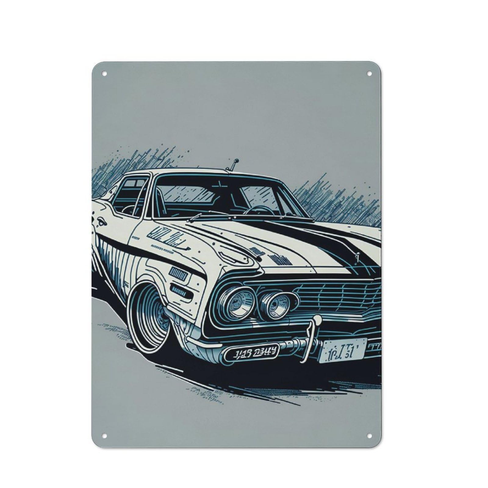Junmoney Vintage Car Metal Wall Decor Sign, Home Decor Sign For Country Kitchen, Porch Wall Or Utility Room, Gift For Mum, Friends Or Flower Lovers, 40X30cm