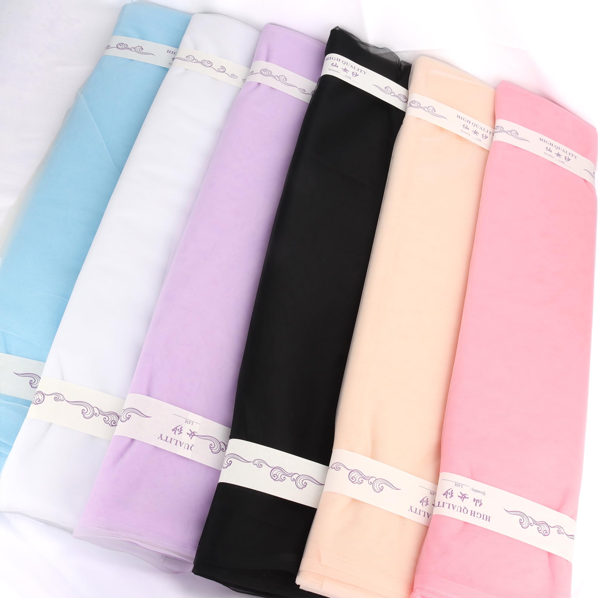 SEWVIVID 63 inch×10 Yards Tulle Fabric Bolts Spool, Polyester Netting Champagne Tulle Rolls for Birthday Party Backdrop Wedding Decor Baby Shower DIY Sewing Crafts & Gift Wrapping — view 5