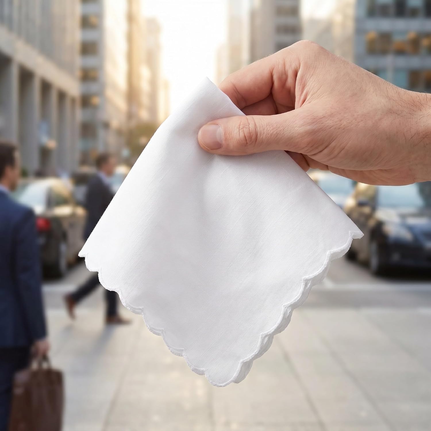 Zerodeko 30pcs Handkerchiefs for Men Women: White Cotton Handkerchiefs - 12"X12" Pocket Squares for Wedding Banquet Birthday Business Event