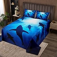 Vista 33 de Erosebridal Juego de colcha con temática oceánica, tamaño Queen, diseño de tortugas marinas para niñas y niños, lindo juego de colcha de animales