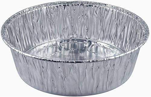 Miniatura 2 de Sartenes de aluminio desechables redondos para hornear, cacerola redonda extra profunda de 10 pulgadas (20 unidades), color plateado