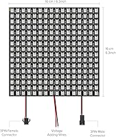 Vista 6 de SEZO Matriz LED WS2812B RGB 5050SMD Panel de pantalla LED direccionable individualmente 16x16 256 píxeles digital flexible para Arduino Imagen
