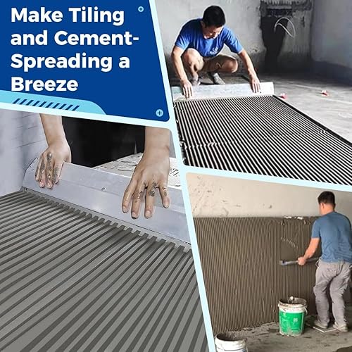 Miniatura 6 de yeesport Paleta de azulejos de muesca cuadrada de 24 pulgadas, paleta de mampostería de muesca cuadrada de 25 x 25 pulgadas con deflectores