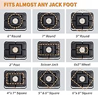Vista 3 de OULEME Bloque de gato de remolque resistente, para RV, cámper, remolque de viaje, 5ª rueda, se ajusta a poste/ruedas de gato de lengüeta, placa