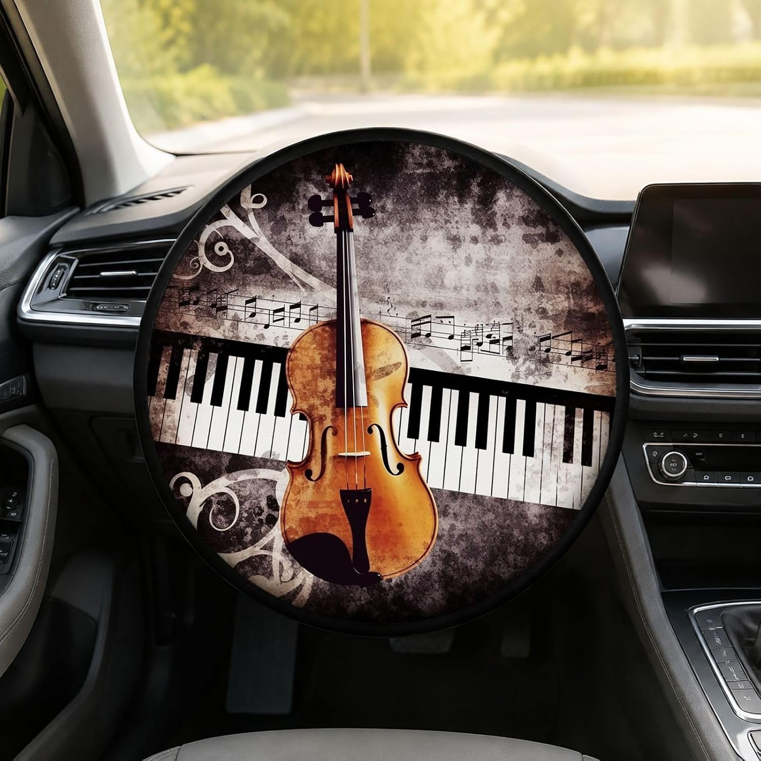 Car Steering Wheel Sun Shade Cover Aluminum Film Anti-Heat Car Wheel Cover image 5