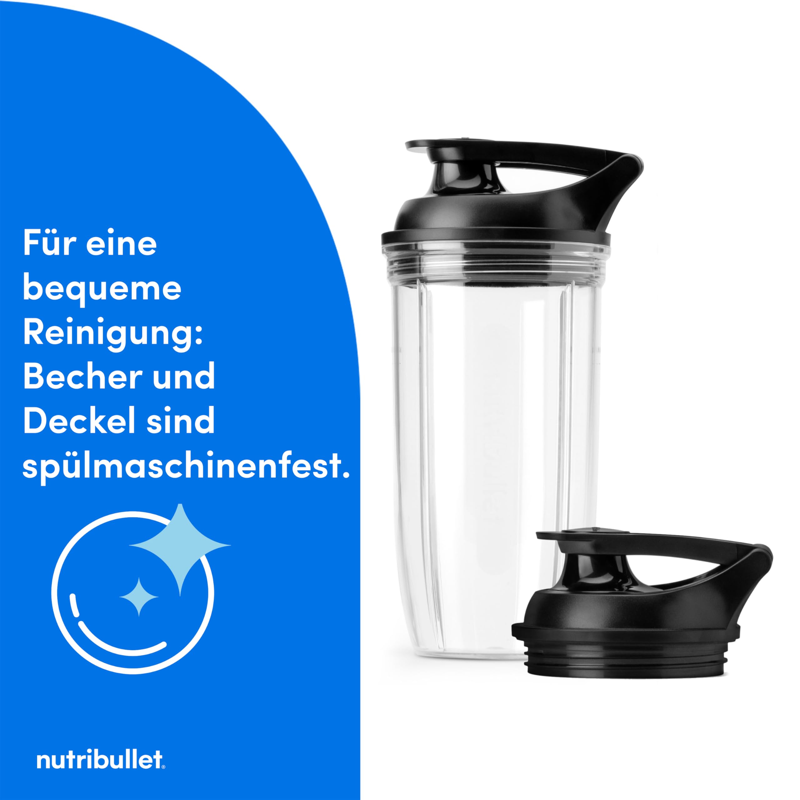 nutribullet Ultra NB1206MB, Mixer mit Tritanbehälter, Edelstahl-Mahlklingen, Elektrischer Smoothie-Mixer, 900ml und 700ml Behälter, 2 To-Go-Deckel, 1200W, Grau