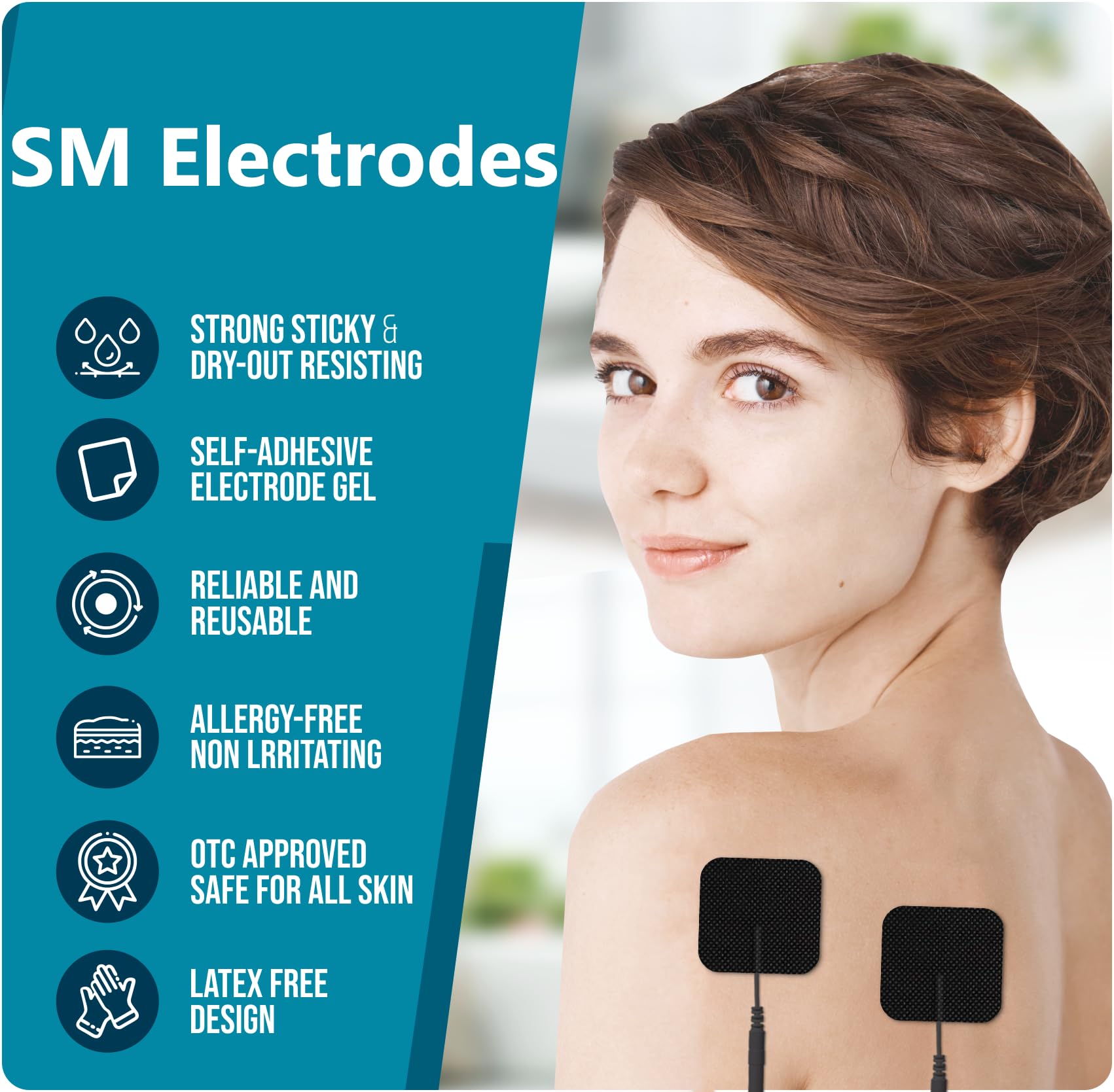 TENS Unit Electrode Pads TENS Unit Replacement Pads TENS Pads Replacement Electrodes for TENS Unit Pads Replacement TENS Replacement Pads Compatible with AUVON TENS 7000 Replacement Pads Black