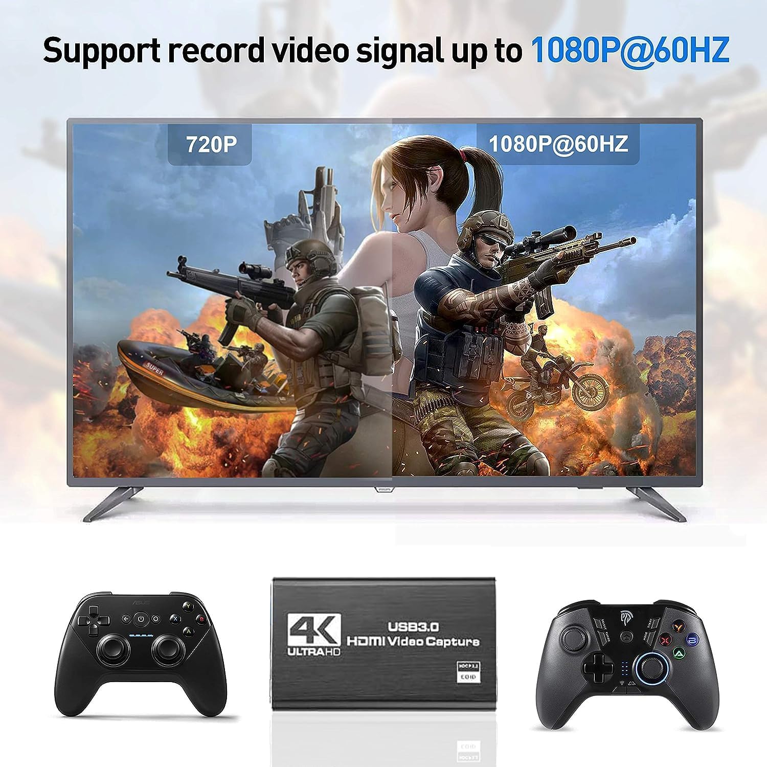 HDMI Video Capture Card for Switch,4K External Capture Card for Streaming with USB 3.0 and 2K 30FPS Game Capture for Nintendo Switch/PS5/Xbox/PS4/Steam Deck