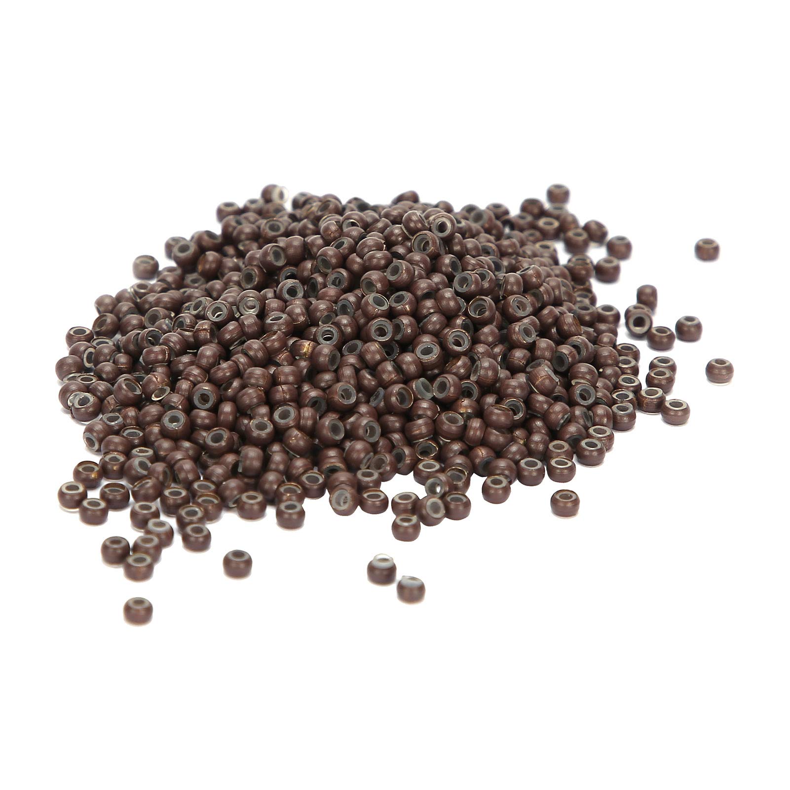 Juego de 3 herramientas de extensión de cabello con microeslabones de silicona de 3,0 mm, nanotubos con forro suave, 3000 unidades de 3 mm/0,12 pulgadas de diámetro exterior de 2