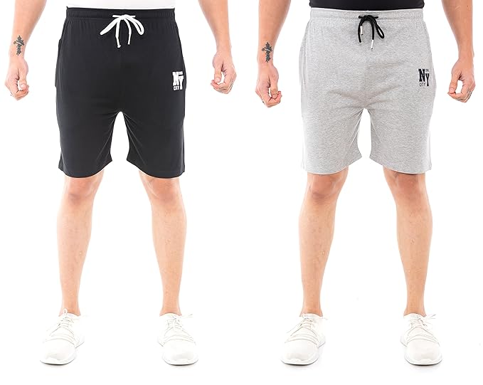 Men Cotton Sports Bermuda Shorts for Gym,Yoga,Running & Casual Wear Combo Pack of 2