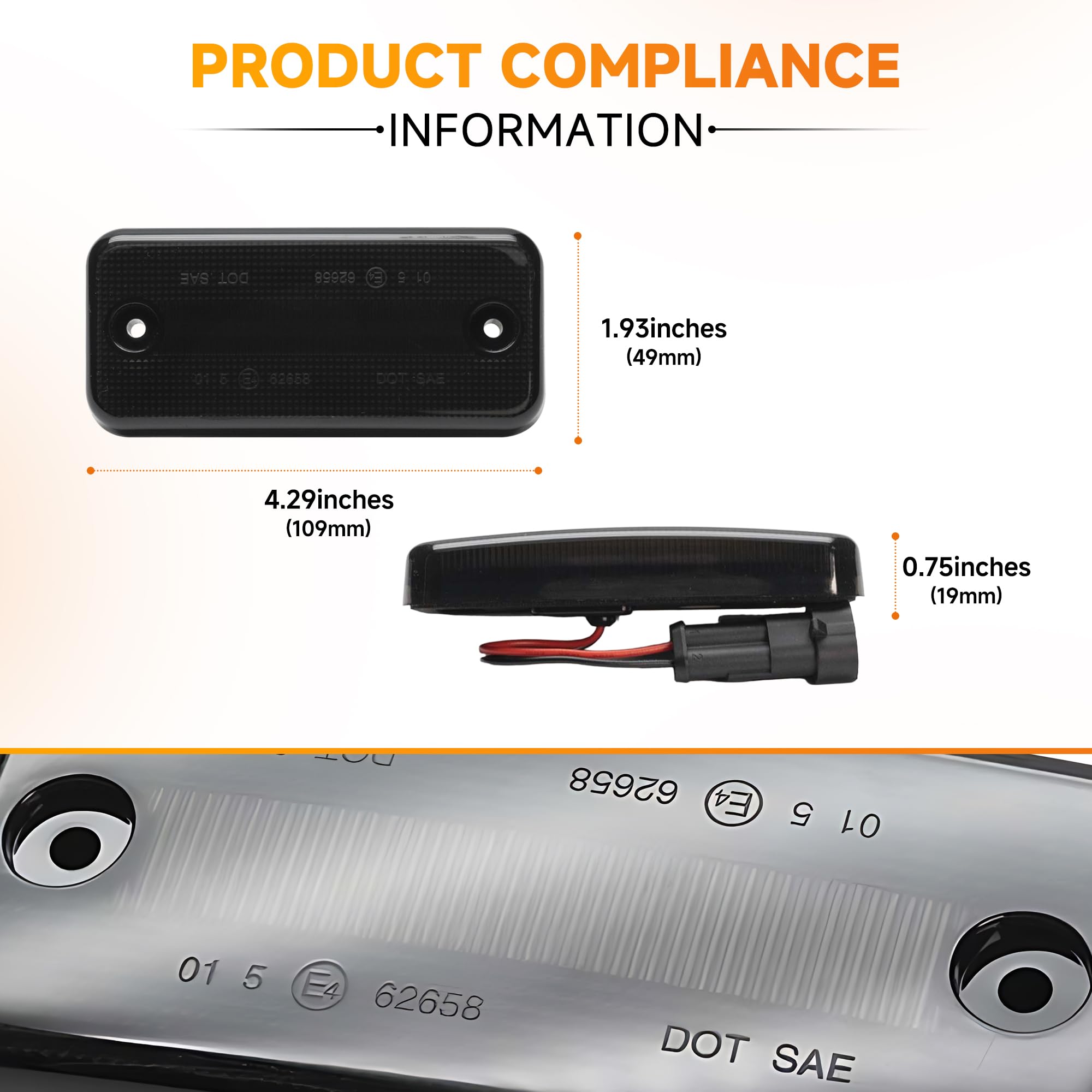 LED Seitenblinker für Fia.t Ducato III Peug.eot Boxer Citr.oen Jumper Iv.eco Daily 2006-2025, 6 Stück Seitenmarker mit Bernsteinfarben Lichter CAN-Bus Fehlerfrei Plug & Play ducato led blinker