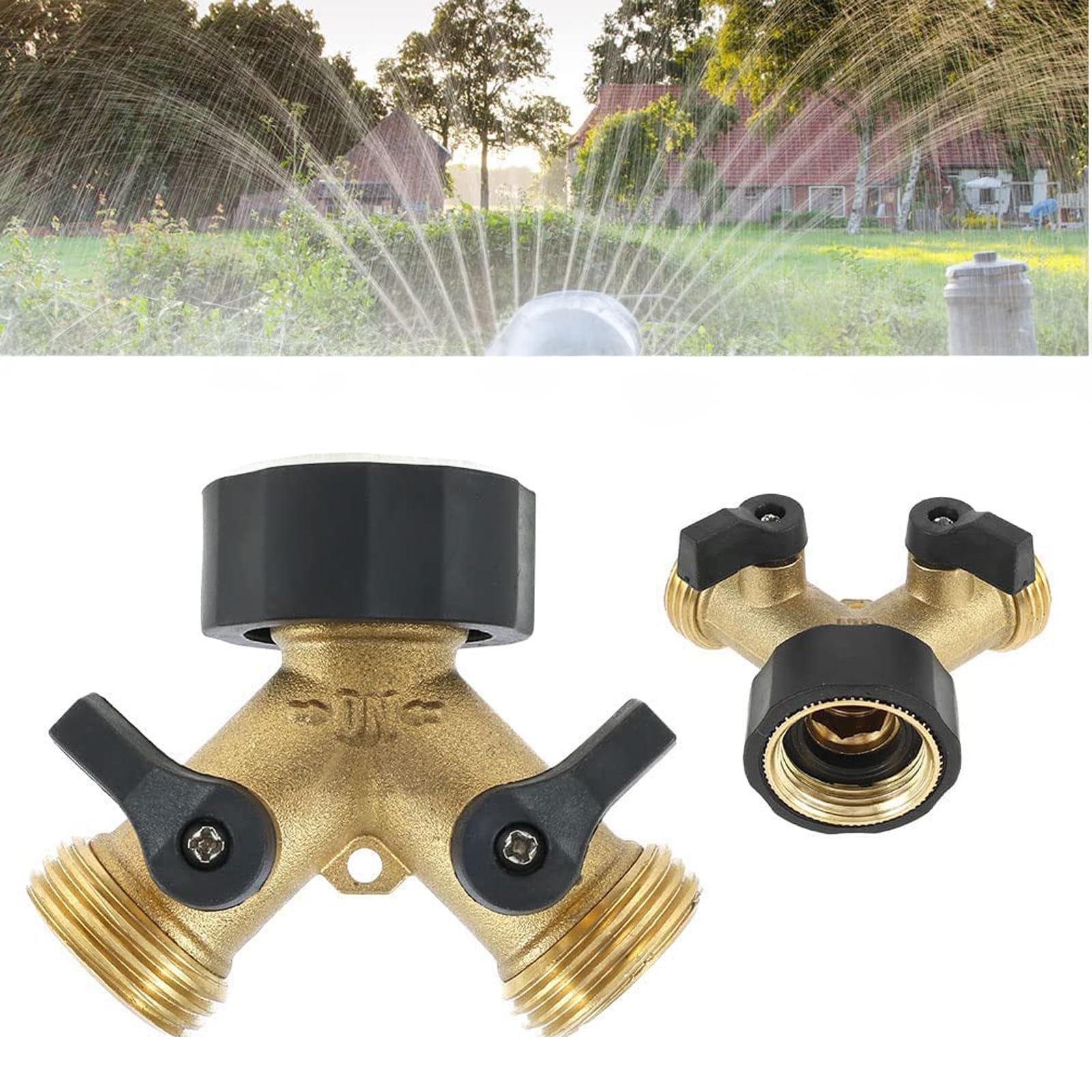 Adattatore Per Rubinetto Splitter A 2 Vie Per Tubo Da Giardino - Raccordo Filettato BSP Da 1,9 Cm - Compatibile Con Marche Universali - 2