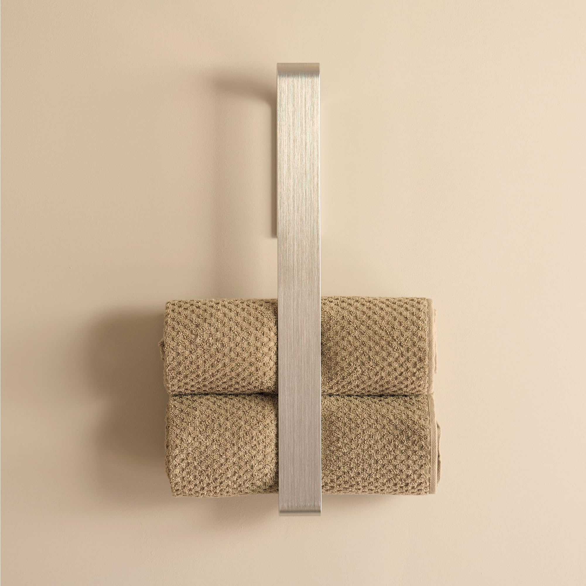 Designfabrik Porta asciugamani adesivo senza forare bagno moderno grigio argento